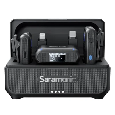 Image of Saramonic BLINK500B2+ Wireless Lavalier Microphone for iPhone Android Type C Smartphone Camera, 492ft Range, 20h Battery Life, Clip on Lapel Mic Live Streaming Video Conference Recording