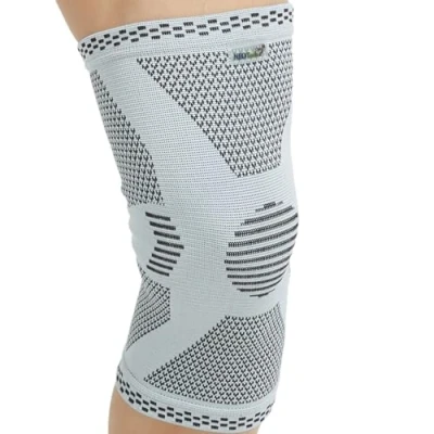 Image of Neotech Care Bamboo Fiber Knee Support Lightweight, Elastic, Comfortable &amp; Breathable Fabric Sleeve Brace for Men, Women, Youth Right or Left Grey (Size S, 1 Unit)
