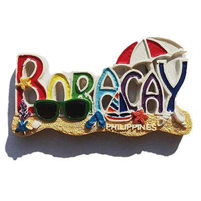 Image of 3D Boracay Philippines Fridge Magnet Souvenir Gift Collection Home &amp; Kitchen Decoration Whiteboard Magnetic Sticker Refrigerator