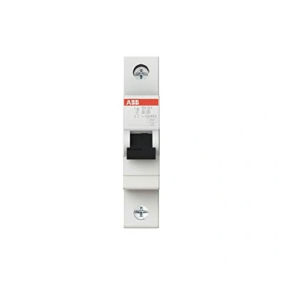Image of ABB SH201 B20 Miniature Circuit Breaker, 1 Pole, 20 Amp (ABB2CDS211001R0205)