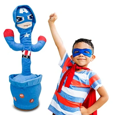 Image of Ava&#039;s Toys Dancing Cactus Plush Singing Toy,Toys Baby Toys, Repeat What You Say Talking Cactus,Superhero Toy