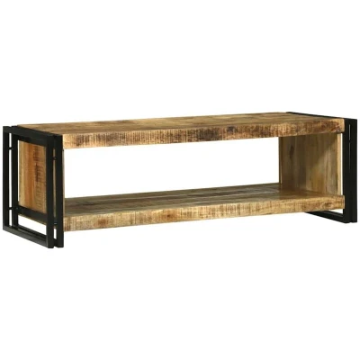 Image of vidaXL Coffee Table 120x50x38 cm Solid Rough Wood Mango
