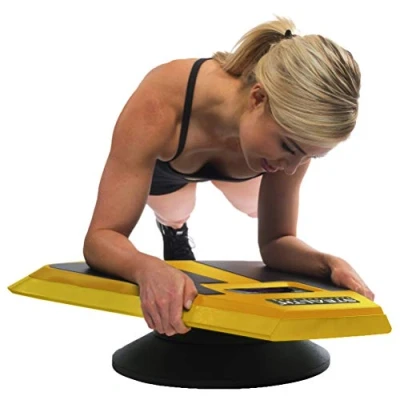 Image of Stealth Plankster Dynamic Ab Plank Workout, Interactive Fitness Board Powered by Gameplay Technology for a Healthy Back and Strong Core (Fly Yellow)