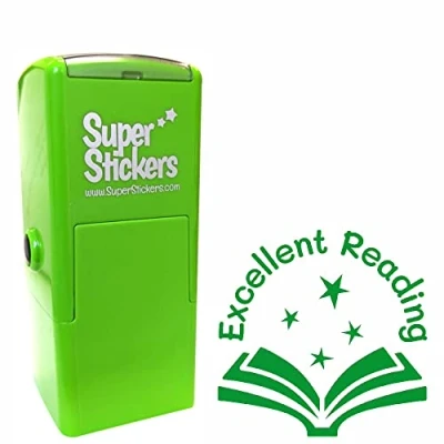 Image of Trodat Teacher Stamp, Education Marking Reward Stamps for School Excellent Reading Book Design, Impression Size 23x23 mm, Green Ink