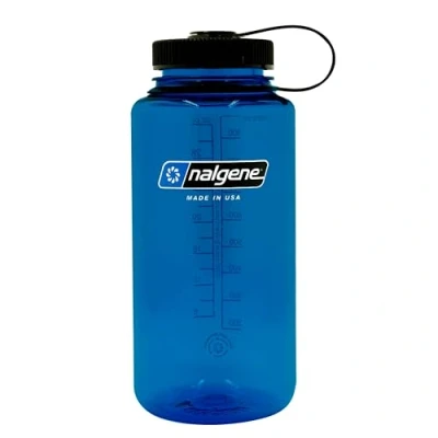 Image of Nalgene Sustain Tritan BPA Free Water Bottle Made with Material Derived from 50% Plastic Waste, 32 OZ, Wide Mouth, Slate Blue