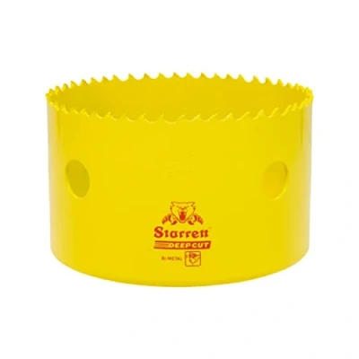 Image of Starrett Deep Cut Hole Saw DCH0358 Heavy Duty Bi Metal with Extra Cobalt HSS Teeth For Metals Wood Cast Iron Fibreglass Plastic Materials 92mm