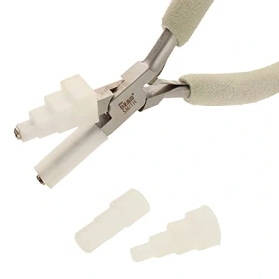 Image of The Beadsmith Stepped Plied with Interchangeable Nylon Jaws Wire Elements Series 6.25 (159mm) Comfort Grip Handle Double Leaf Springs Jewelry Making Tool for Bending &amp; Shaping