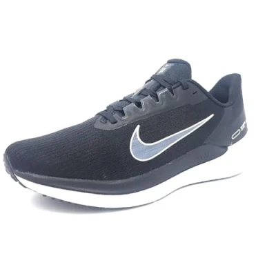 Image of NIKE Men&#039;s Air Winflo 9 Sneaker, Black White Dk Smoke Grey, 6 UK