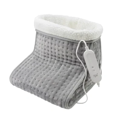 Image of Sensio Spa Warm Cosy Foot Warmer Grey, Electric Heating for Cold Feet, 4 Temperature Settings, Soft Teddy Fleece Lining, Fast Heat Up, Washable, Overheat Protection