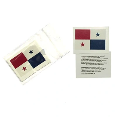 Image of 5 x Panama Flag Tattoo Fan Set European Championship 2021 Temporary Body (5)