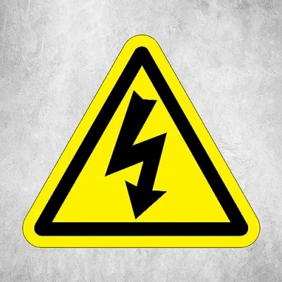 Image of ISO Safety Label Sign Self Adhesive Sticker 50mm Diameter International Warning, Electricity Symbol(Pack of 30 Stickers)
