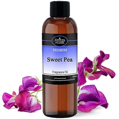 Image of Sweet Pea Fragrance Oils for Candle Making, Perfect Soaps, Bath Bombs, Slime, Wax Melts, Aromatherapy, Home Fragrance, &amp; Oil Burners Aroma Hair Skin Care UK Made 100ml