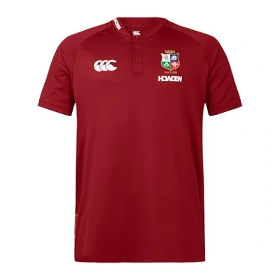 Image of Canterbury Men&#039;s British and Irish Lions Poly Polo T Shirt, Red Dahlia, 2X Large