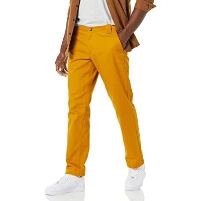 Image of Amazon Essentials Men&#039;s Stain &amp; Wrinkle Resistant Straight Fit Stretch Work Trouser, Caramel, 35W / 34L