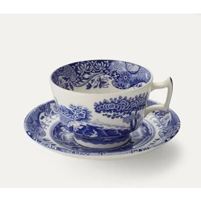 Image of Spode Blue Italian Individual Teacup &amp; Saucer