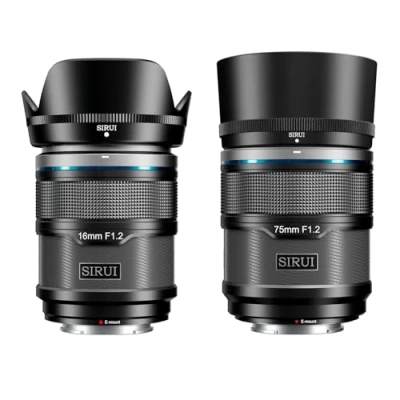 Image of SIRUI Sniper 16mm, 75mm Autofocus Lens Set, F1.2 Wide Angle APS C Camera for A5 A6 A7 FX A9 ZV E Series (E Mount, Black)