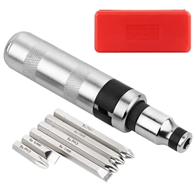 Image of Impact Screwdriver Set, MAXPOWER 8PCs Reversible Manual Hand Driver Kit with Detachable 1/2 Inch Square Drive, Phillips Bits and Slotted Bit