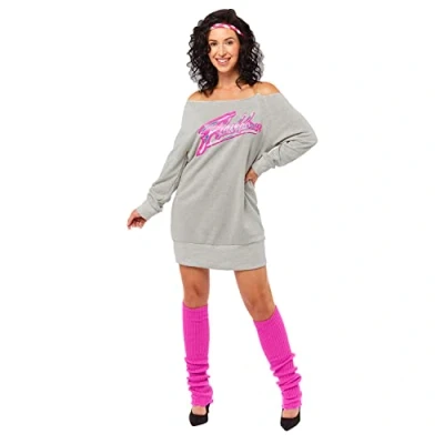 Image of (PKT) (9909284) Adult Ladies Flashdance Costume (UK 8 10)