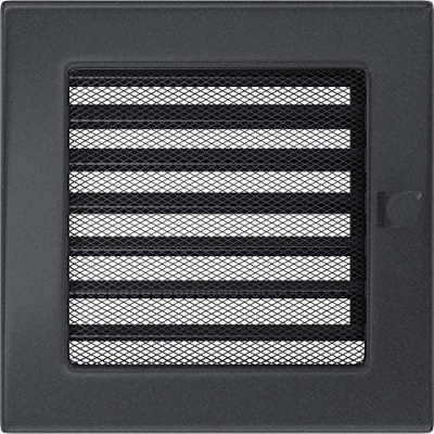Image of KRATKI Ventilation Grille Fireplace 17cm x Graphite with Blinds