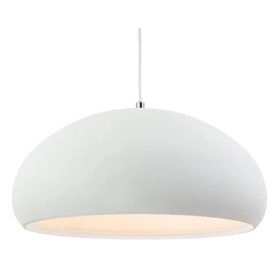 Image of Costa 1 Light Dome Ceiling Pendant Rough Sand White, E27