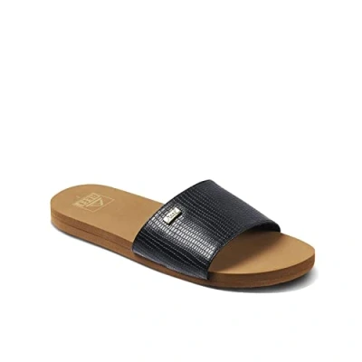 Image of Reef Women&#039;s Bliss Nights Slide Sandal, Black/Tan, 4 UK