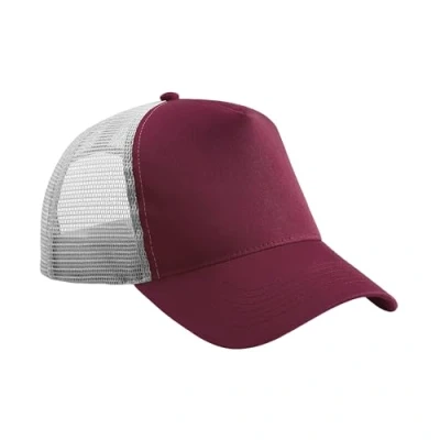 Image of Beechfield B640 Snapback Trucker Burgundy/Light Grey
