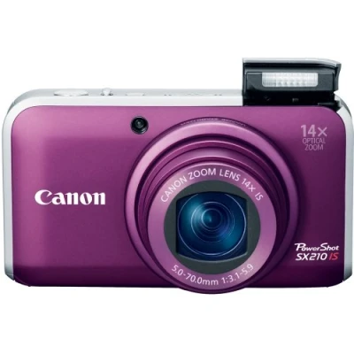 Image of Canon SX210 IS Compact Digital Camera 14.1 Megapixels 14 x Zoom Purple (Renewed)