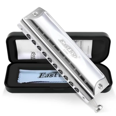 Image of East top Chromatic harmonica 10 Holes 40 Tones Professional in C, Upgrade Mouth Organ for Adults, Player and Students