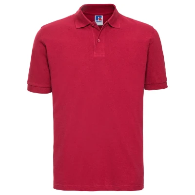 Image of Russell Athletic Mens Classic Cotton Pique Polo Shirt (Classic Red) Size Large