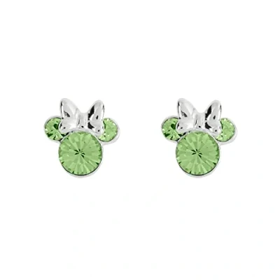 Image of Disney Minnie Mouse Sterling Silver August Birthstone Earrings