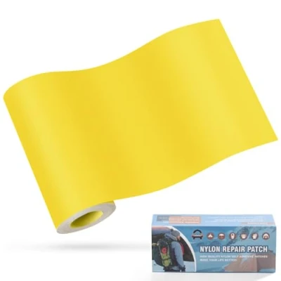Image of OAZ 10x160 cm Nylon Repair Patches Fabric Patch Self Adhesive Tent Kit Waterproof Lightweight Tape for Clothing Down Jacket Sleeping Bag Yellow