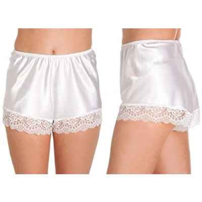 Image of undercover lingerie F58 Womens Luxury Satin French Knickers White WMS