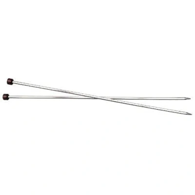 Image of KnitPro KP12277 30 cm x 4 mm Nova Cubics Single Pointed Needles, Shiny Brass, Silver