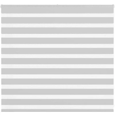 Image of vidaXL Zebra Blind Light Grey 165x100 cm Fabric Width 160.9 Polyester