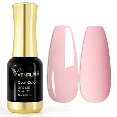 Image of VENALISA 12ml Nude Pink Gel Nail Polish Soak Off Lamp UV LED Natural Art DIY Manicure French Gifts, 0.43 OZ