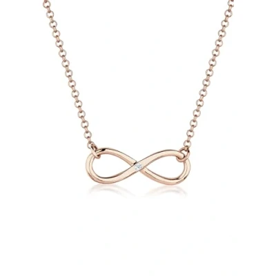 Image of Elli DIAMONDS Necklace Women Infinity Pendant Classic with Diamond (0.03 ct.) in 925 Sterling Silver 45 cm long