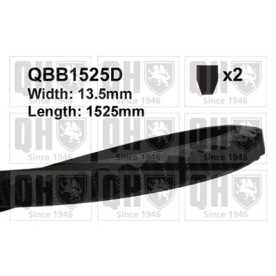 Image of AVX13x1525 V Belt QUINTON HAZELL QBB1525D 13mm 1525mm ISUZU: Trooper II Off Road, I VAUXHALL: Monterey Mk1