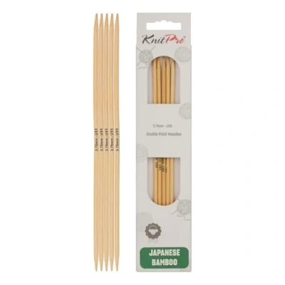 Image of KnitPro Bamboo double pointed needles 20cm 3.75mm 3pcs
