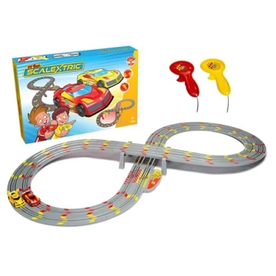 Image of My First Scalextric Racing Track Sets for Kids Ages 3+ Mains Powered Micro Race Car Set, Toy Cars Tracks Boys. Incl. 1x Speed Track, 2x Cars, Controllers Toys Gifts
