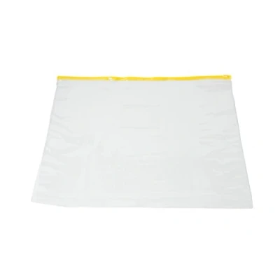 Image of Pack of 12 A4 Yellow Zip Zippy Bags Document Clear Plastic Transparent Storage Wallet