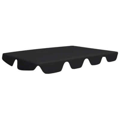 Image of vidaXL Black Replacement Canopy for Garden Swing Waterproof Fabric with PVC Coating, Lightweight, Fits 188/168 x 110/145 cm Roof Size.