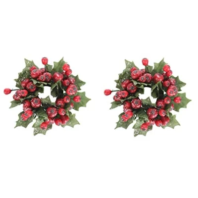 Image of Gisela Graham Snowy Cranberry Candle Ring