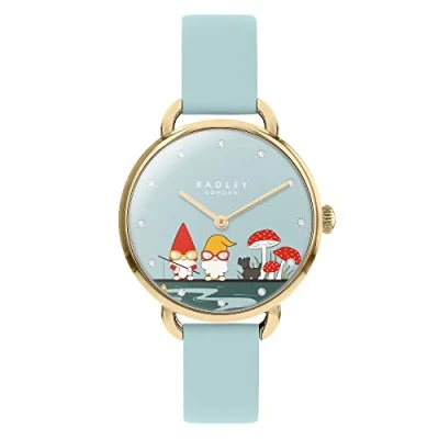 Image of RADLEY Womens 25th Anniversary Camden Collection Open Shoulder Pale Blue Analogue Quartz Watch RY21650