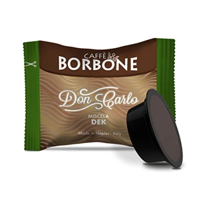 Image of Caffè Borbone Don Carlo, Dek Decaffeinated coffee Blend 100 Capsules Compatible with Lavazza®* A Modo Mio®* machines for domestic use