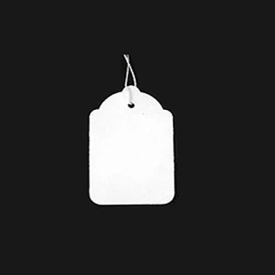 Image of New White Strung Price Labels TIE ON Tags Pack of 1000 (37 X 24 MM)