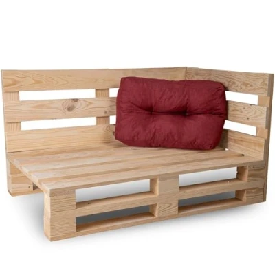 Image of bananair Pallet Cushions Outdoor Water Repellent &amp; UV Resistant Fabric Highly Comfortable Foam Padded Garden Furniture (Corner Cushion 60x40 cm, Red)
