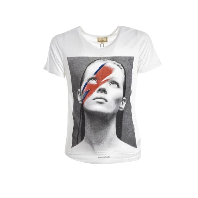 Image of Eleven Paris Mens short sleeve round neck t shirt 13S1LT001 White Cotton Size Small