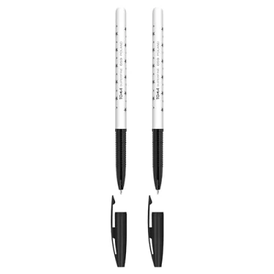 Image of Ballpoint Pens, Smudge Free Extra Fine Point 0.5 mm, Ideal for School, Office, Everyday Use (Black, 2 Pens)