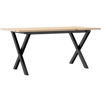 Image of vidaXL Coffee Table X Frame 90x40x45 cm Solid Wood Pine and Steel