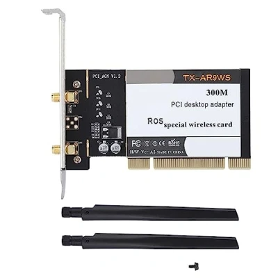 Image of ASHATA PCI Network Card,Wireless Wifi Card AR9220 300M Desktop PC Dual band 2.4/5GHz Wireless Card,Desktop for Windows XP,Windows 7, 8